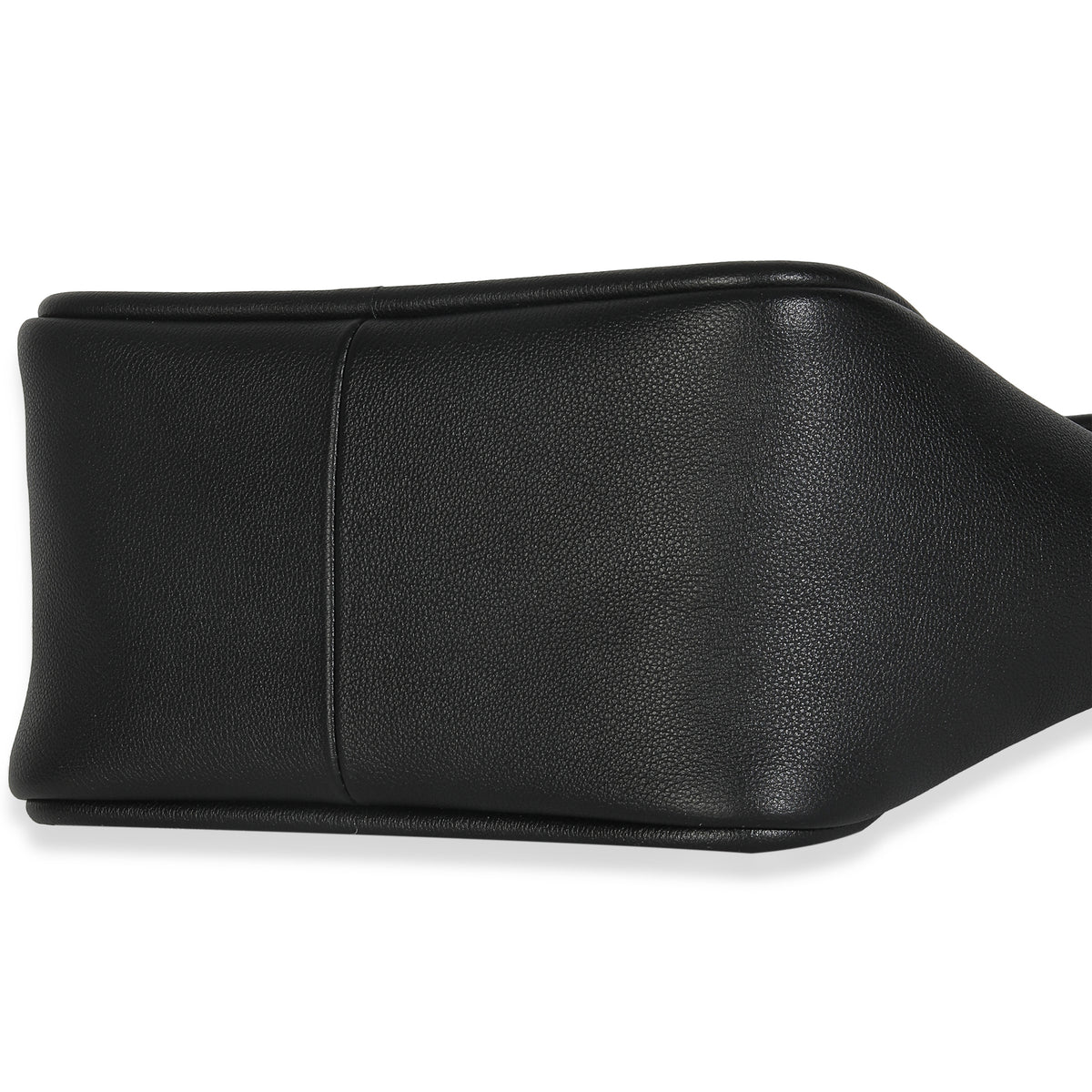 Black Soft Grain Leather Mini Shopping Tote Bag