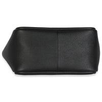 Black Soft Grain Leather Mini Shopping Tote Bag