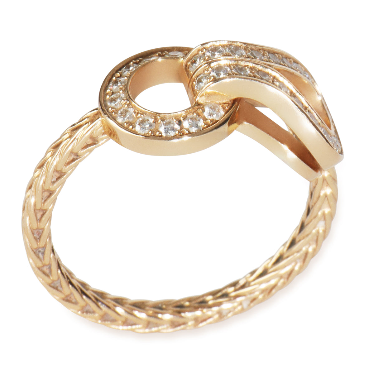 Rose Gold Diamond Agrafe Ring