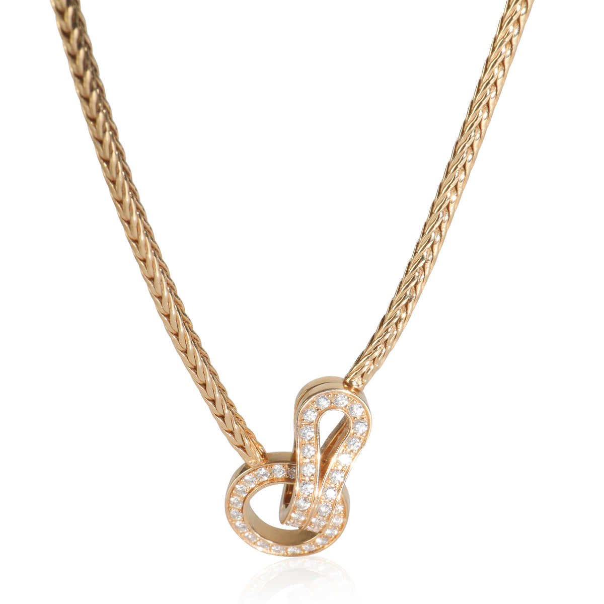 Rose Gold Diamond Agrafe Necklace
