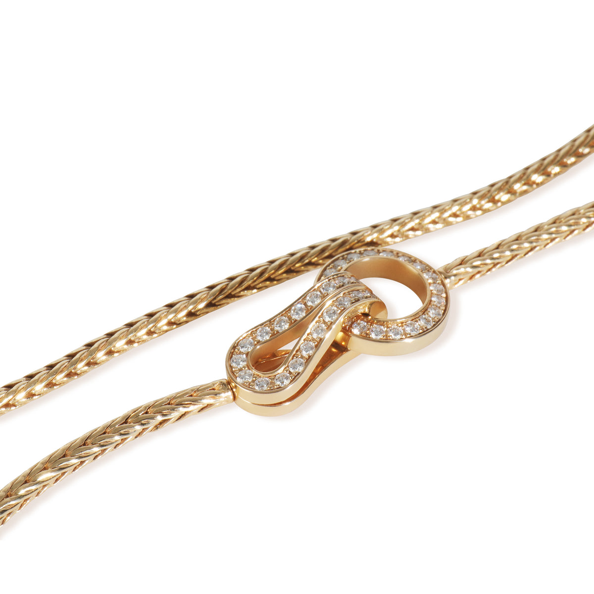 Rose Gold Diamond Agrafe Necklace