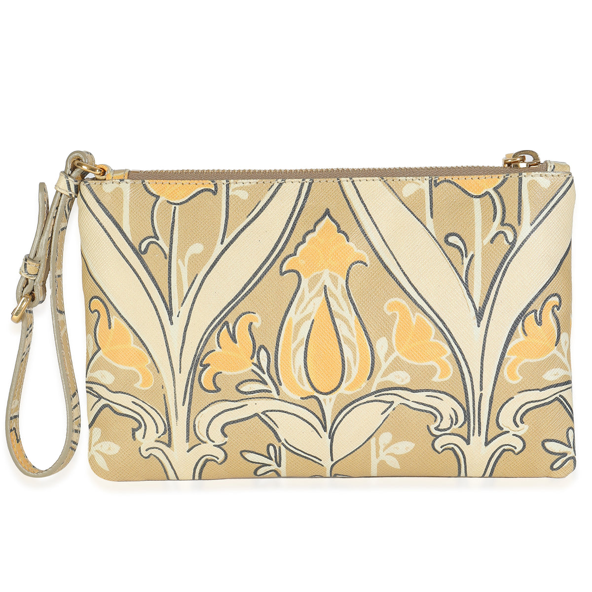 Yellow Signature Saffiano Tulip Clutch