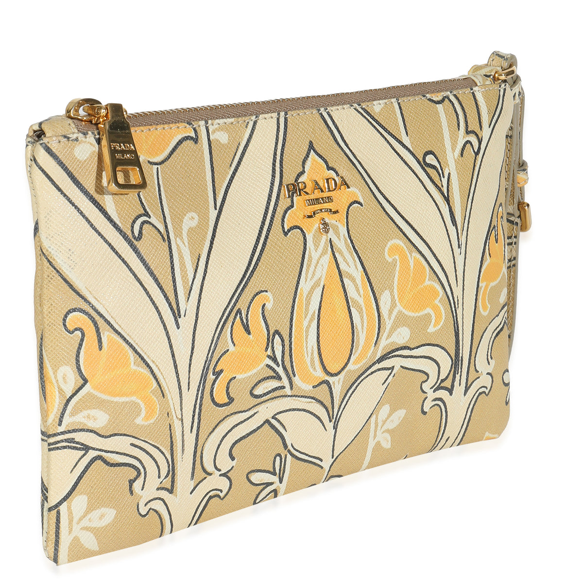 Yellow Signature Saffiano Tulip Clutch
