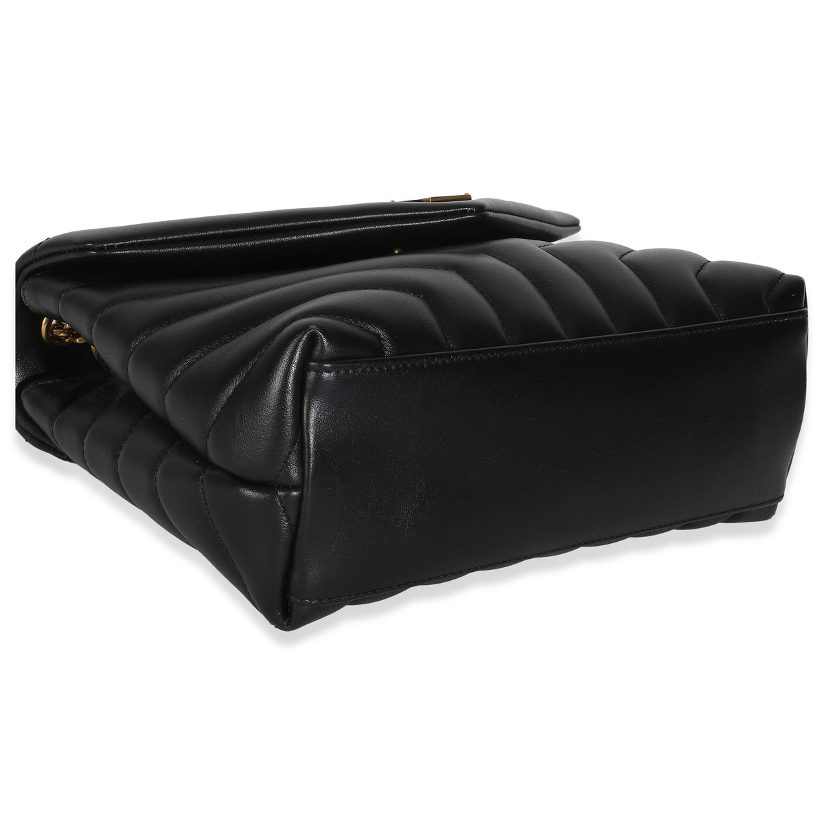 Black Calfskin Y Quilted Monogram Small Loulou Chain Satchel