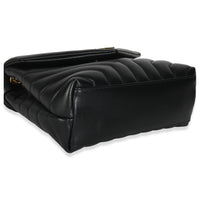 Black Calfskin Y Quilted Monogram Small Loulou Chain Satchel