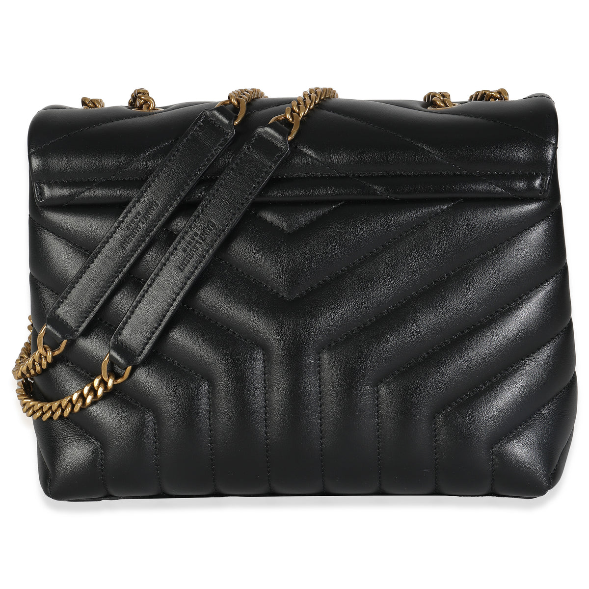 Black Calfskin Y Quilted Monogram Small Loulou Chain Satchel