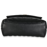 Black Calfskin Y Quilted Monogram Small Loulou Chain Satchel