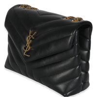 Black Calfskin Y Quilted Monogram Small Loulou Chain Satchel