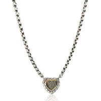 Yellow Gold & Sterling Silver Diamond Heart Cookie Necklace