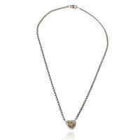 Yellow Gold & Sterling Silver Diamond Heart Cookie Necklace