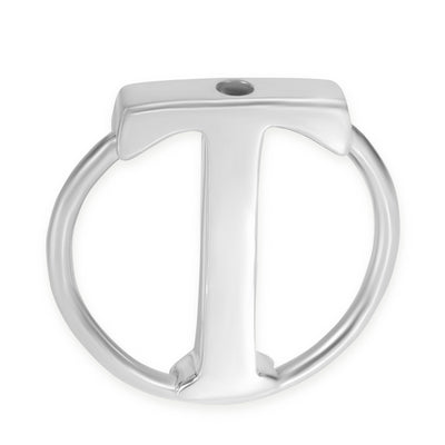 Tiffany & Co. Sterling Silver T Circle Key Ring fv