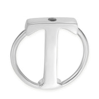 Sterling Silver T Circle Key Ring