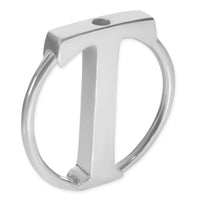 Sterling Silver T Circle Key Ring
