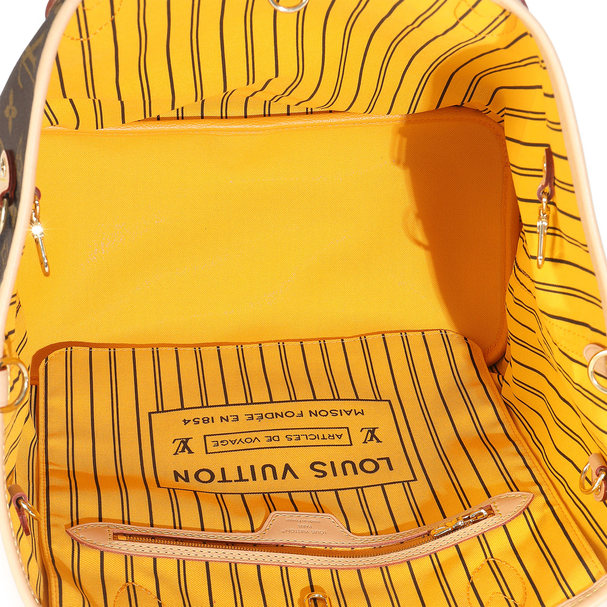 Jaune Safran Neverfull Bandouliere Inside Out MM