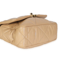 Beige Quilted Lambskin Chanel 19 Flap Bag