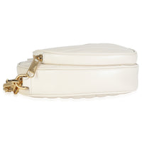 Mystic White Matelasse Calfskin Diagonal Mini Interlocking G Heart Bag