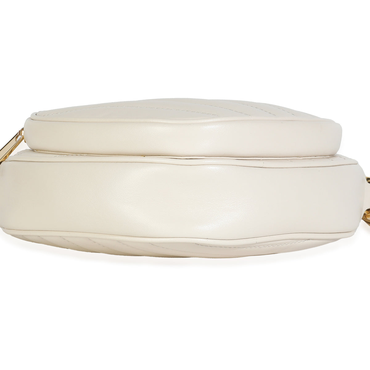 Mystic White Matelasse Calfskin Diagonal Mini Interlocking G Heart Bag