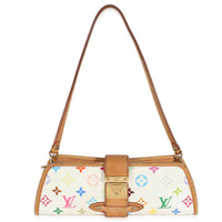 White Monogram Multicolor Canvas Shirley