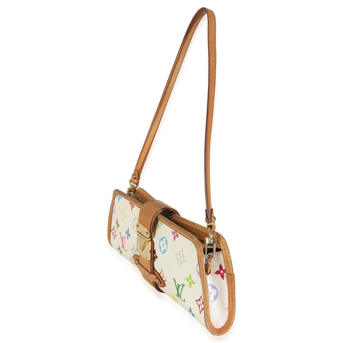 White Monogram Multicolor Canvas Shirley