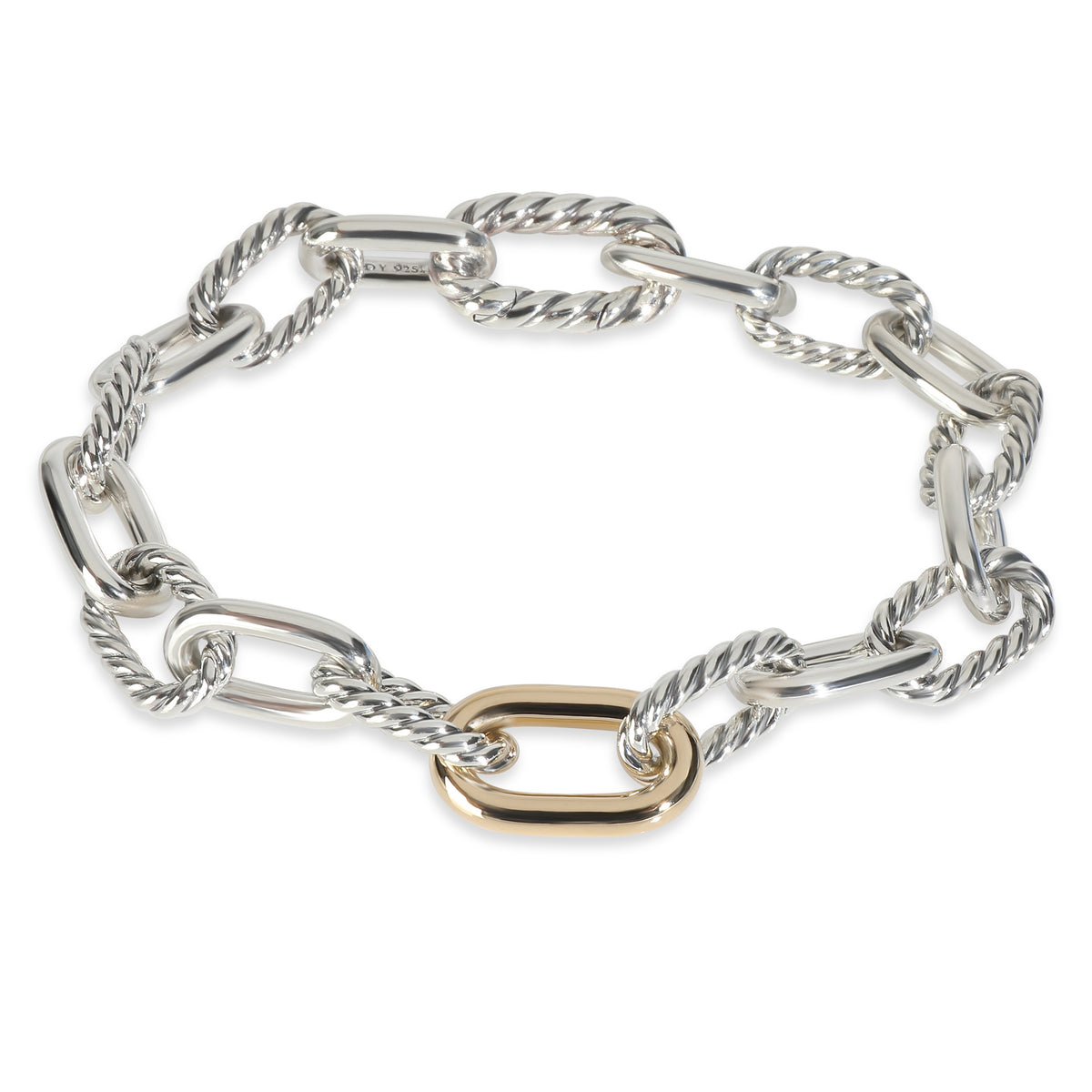 Yellow Gold & Sterling Silver  Madison Link Bracelet