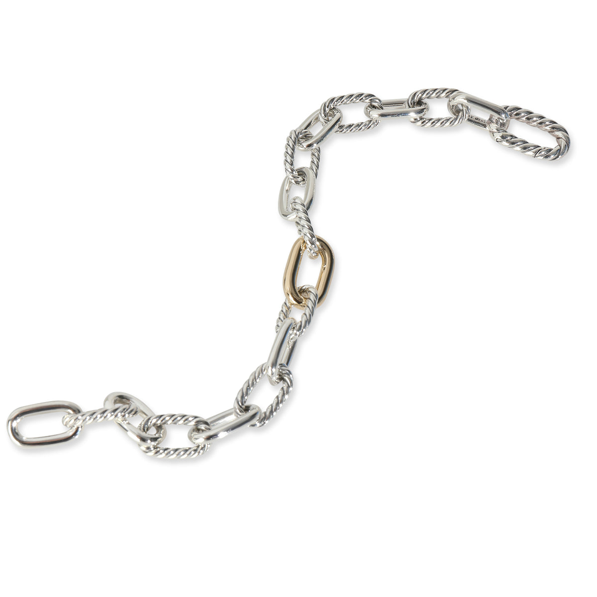 Yellow Gold & Sterling Silver  Madison Link Bracelet