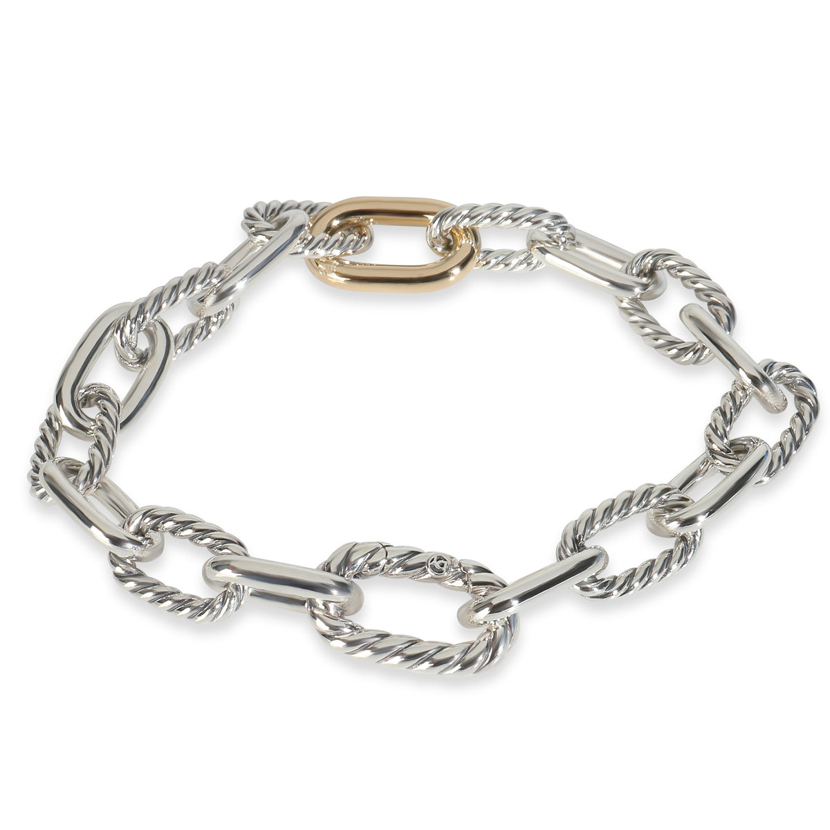 Yellow Gold & Sterling Silver  Madison Link Bracelet