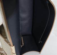 Silver Micro Cannage Metallic Patent 30 Montaigne Flap Bag