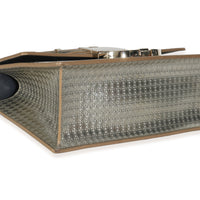 Silver Micro Cannage Metallic Patent 30 Montaigne Flap Bag