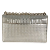 Silver Micro Cannage Metallic Patent 30 Montaigne Flap Bag