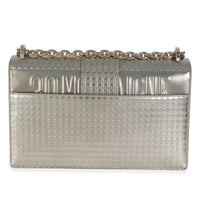 Silver Micro Cannage Metallic Patent 30 Montaigne Flap Bag