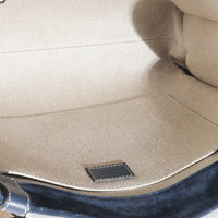 Navy Suede Calfskin Medium Woody Ribbon Tote