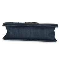 Blue Multicolor Denim Quilted Tweed Old Medium Boy Bag