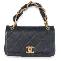 Navy Blue Quilted Lambskin Mini Chain Is More Flap Bag