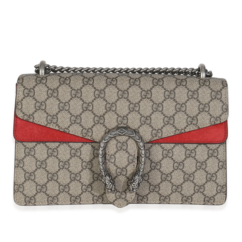 Red Beige GG Supreme Monogram Medium Dionysus Shoulder Bag