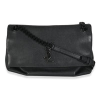 Black Grain De Poudre Medium West Hollywood Monogram Fold Over Bag