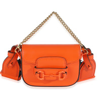 Orange Azalea Calfskin Web Monochrome Horsebit 1955 Wallet On Strap