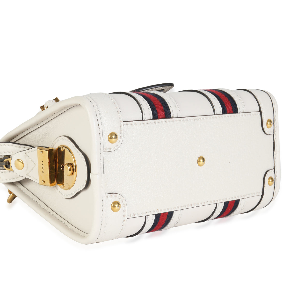 Mystic White Koi Calfskin Small Bauletto Duffle Top Handle Bag