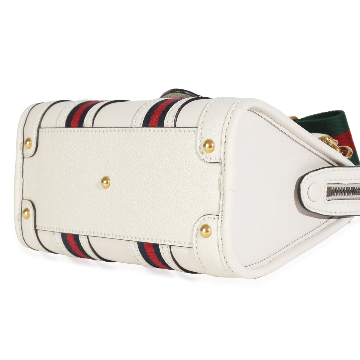 Mystic White Koi Calfskin Small Bauletto Duffle Top Handle Bag