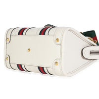 Mystic White Koi Calfskin Small Bauletto Duffle Top Handle Bag
