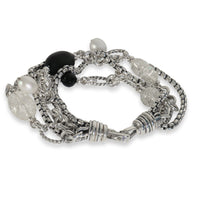 Sterling Silver Pearl and Onyx Multistrand Bracelet