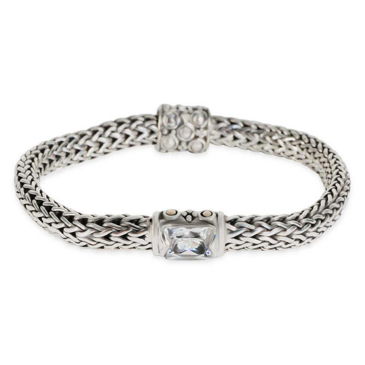 Yellow Gold & Sterling Silver Quartz Icon Station Bracelet