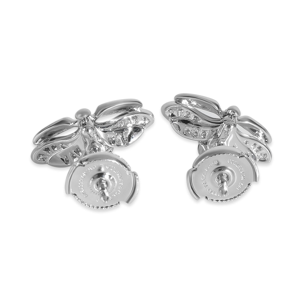 Platinum Diamond Paper Flowers Firefly Earrings