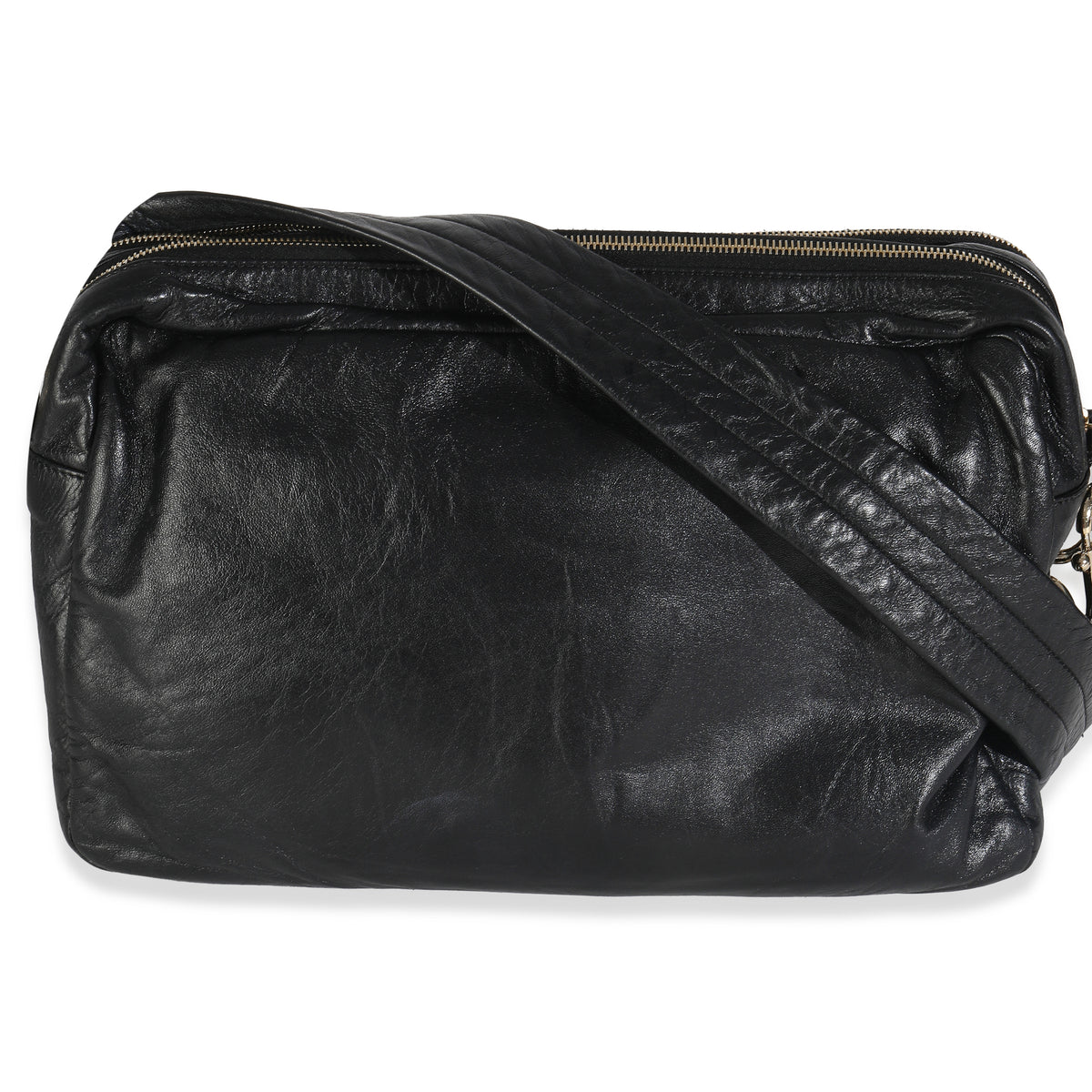 Vintage Black Lambskin Jersey Scales Camera Case