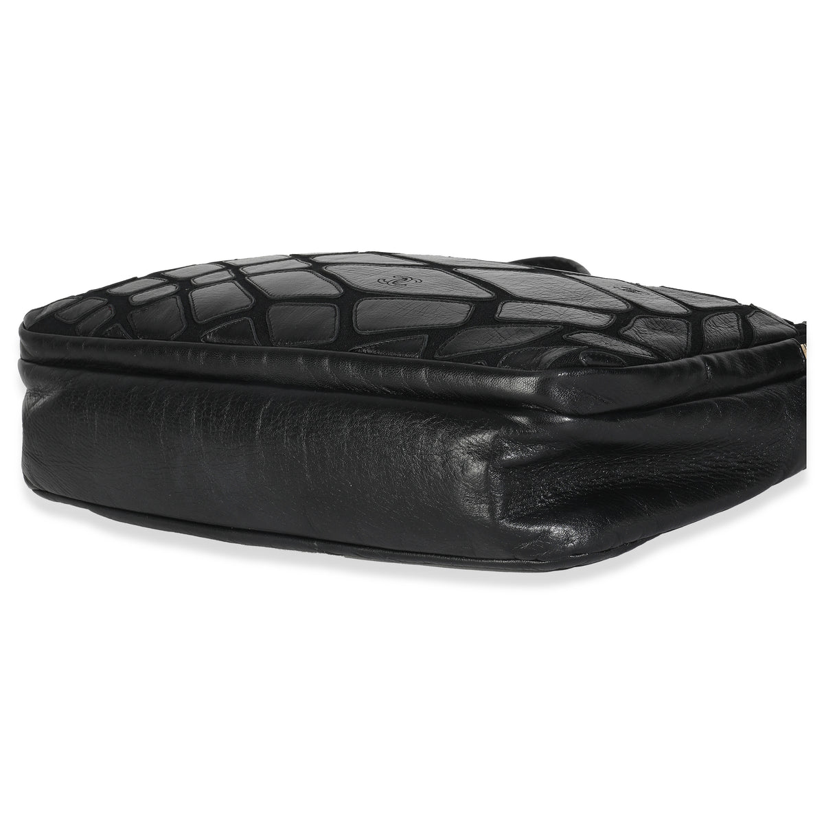 Vintage Black Lambskin Jersey Scales Camera Case