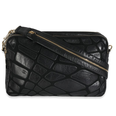 Vintage Black Lambskin Jersey Scales Camera Case