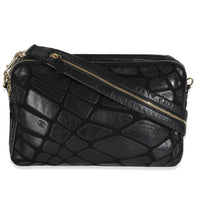 Vintage Black Lambskin Jersey Scales Camera Case