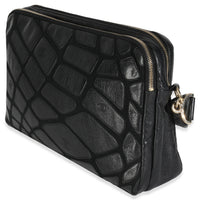 Vintage Black Lambskin Jersey Scales Camera Case