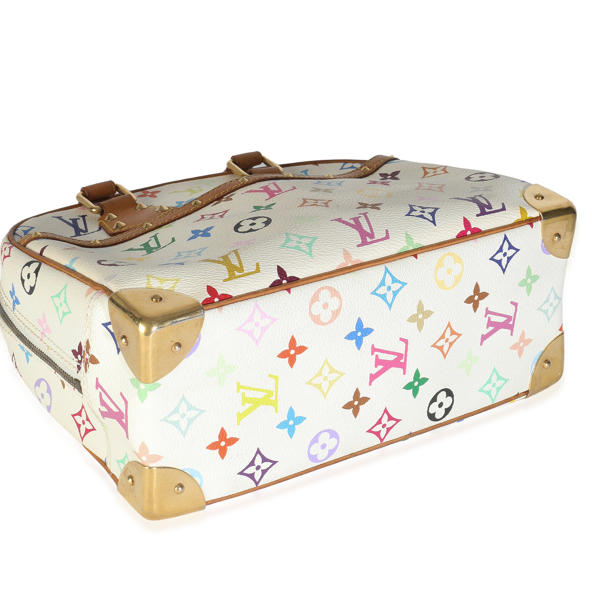 Louis Vuitton White Monogram Multicolor Canvas Trouville Handbag box