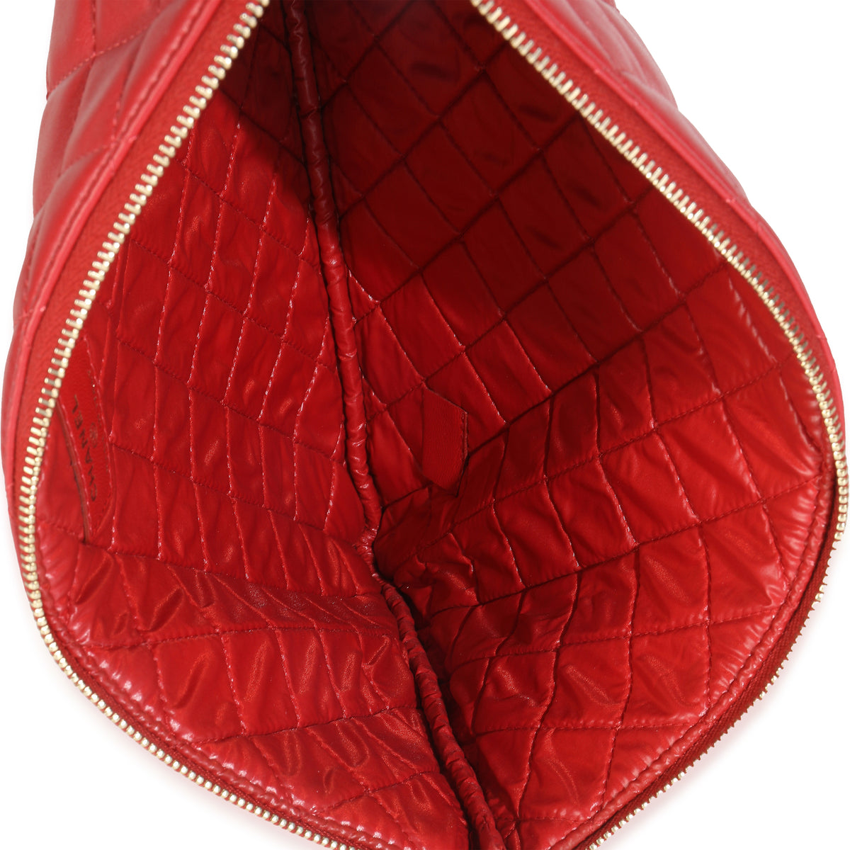 Red Quilted Lambskin Medium Casino Beauty CC Cosmetic Case