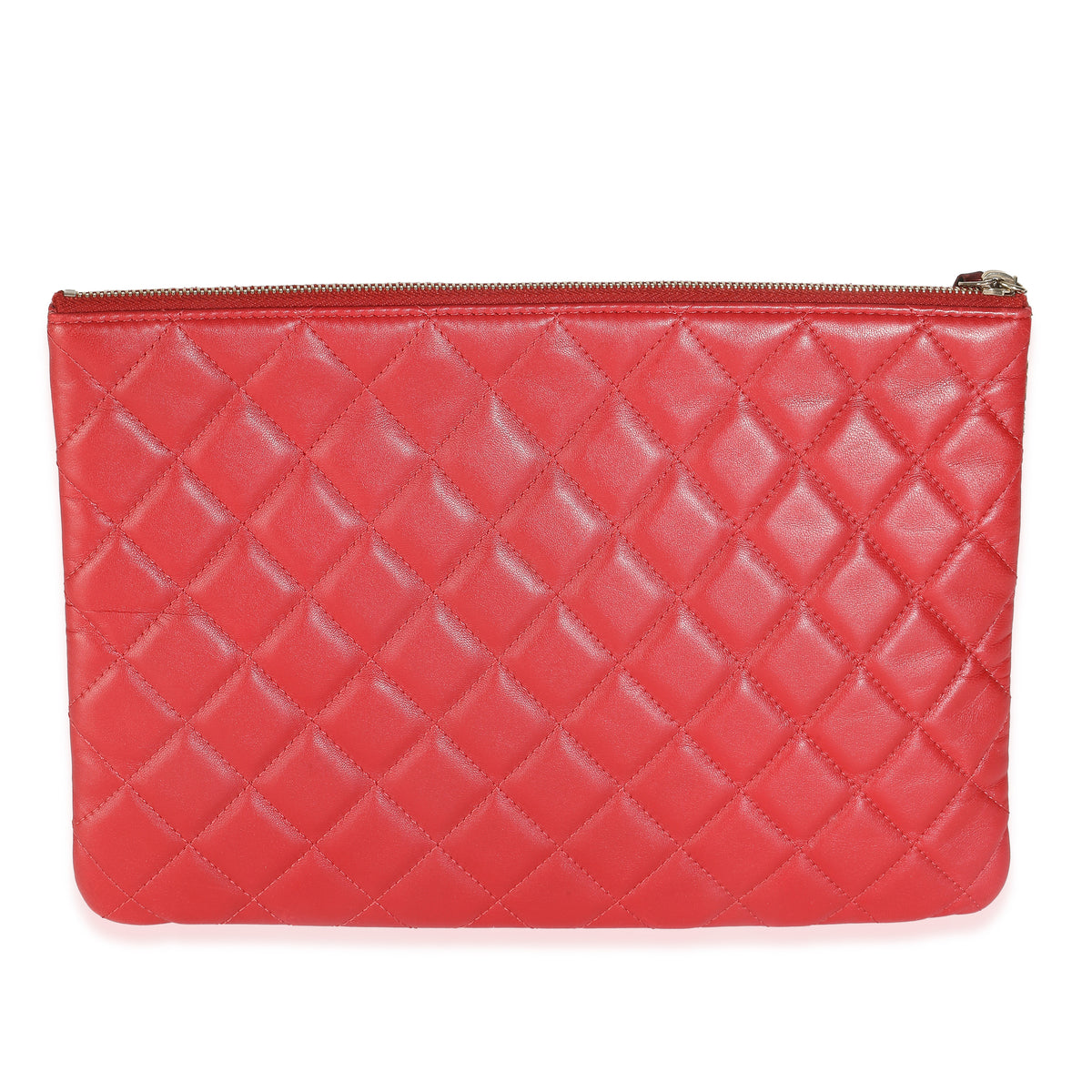 Red Quilted Lambskin Medium Casino Beauty CC Cosmetic Case
